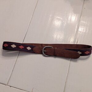 American Eagle Boho Western Belt XS Brown Faux Leather Festival Style